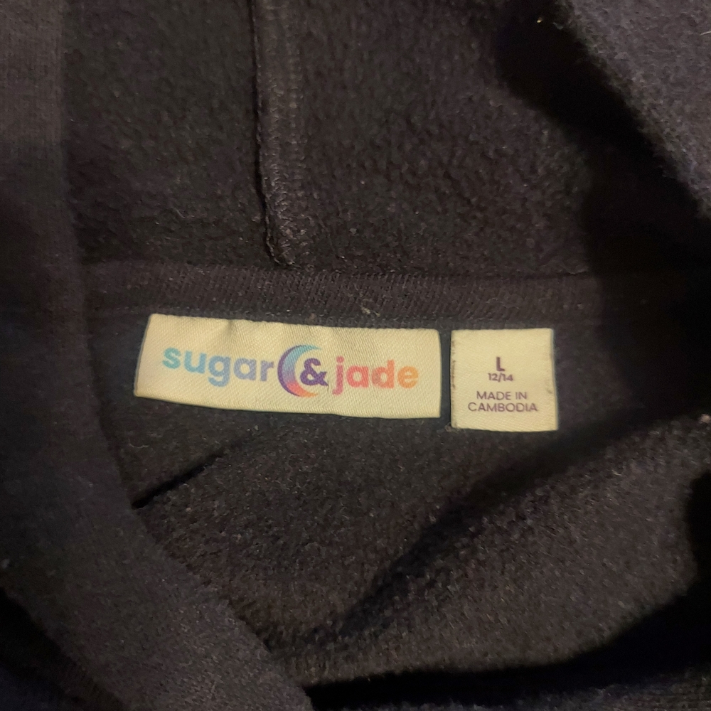 Sugar & Jade Black Kids Hoodie 'Be UR True Self' - Picture 2 of 3